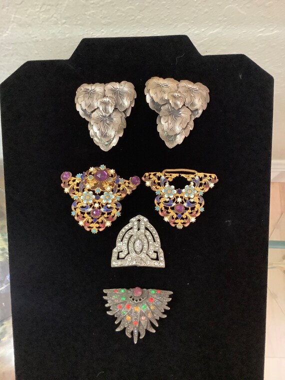 Shoe clips vintage flowers Gem