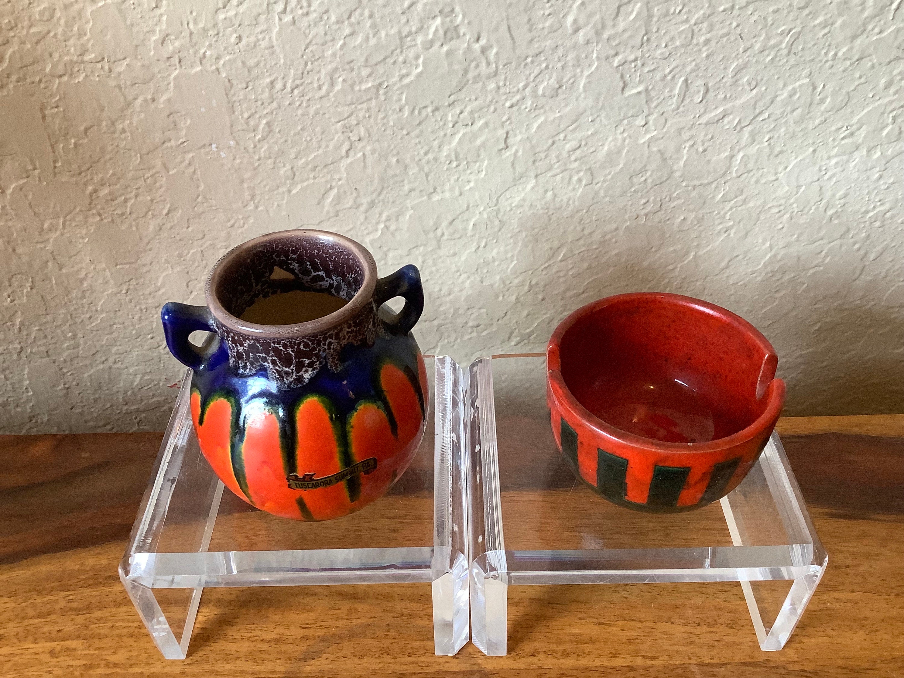 VTG~ Drip Glazed Terra Cotta Pottery~pot 3.25