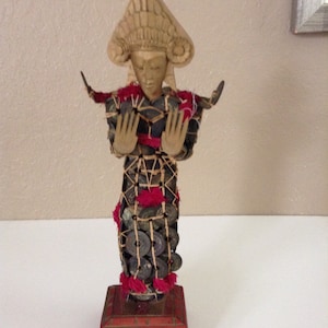Vintage 1970&#39;s Handcrafted Indonesian Figurine Made of Vintage Lucky Coins