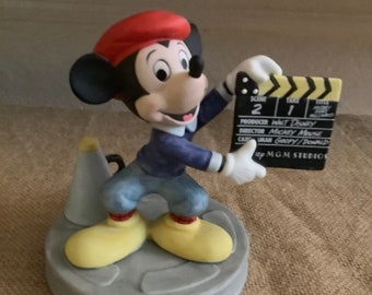 Disney Vintage Mickey Mouse Director - Ceramic Figurine - 1980's - Disney Japan