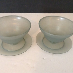 Vintage Set of 2 Tupperware 754-28 Gray Dessert Sundae or Ice Cream, Jello Cups