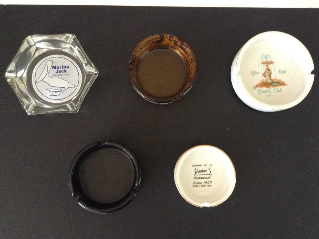 ヴィンテージ灰皿 5個セット 観光旅行～アメリカ～ガラス＆磁器～VGC