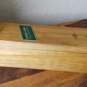 Vintage Johnnie Walker Green Label Empty Bottle with Commemorative Wood Box image 2