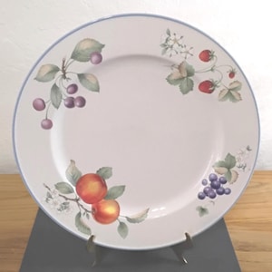 One Savoir Vivre LUSCIOUS 12&quot; Dinner Plate JJ017 Painted Fruits~Oven to Table, Microwave Dishwasher Safe