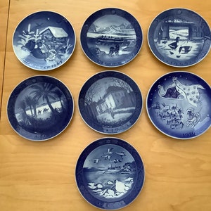 Seven VTG ROYAL COPENHAGEN Denmark Christmas and More  Plates 1963-1984