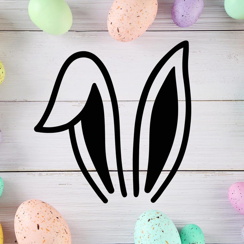 Bunny Ears SVG PNG Bundle, Easter Rabbit Ear Pattern for Cards Shirt ...