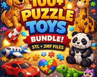 100+ Puzzle Toys STL & 3MF Files Bundle | Brain Teasers, 3D Print Puzzles, Mechanical and IQ Toys | Instant Download