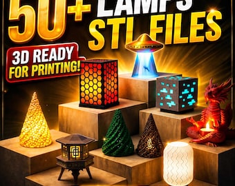 50+ Lamp STL Files Bundle | 3D Printable Lamp Shades | Modern Lighting Collection | Instant Digital Download