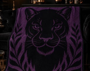 Black Panther-overlay mozaïek gehaakt dekenpatroon, gotisch interieur pdf, groot dier gehaakte Afghaanse grafiek, modern werppatroon