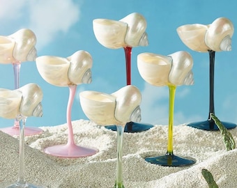 Handmade Seashell Cocktail Cup,Shell Martini Glasses, Wedding Bridesmaid Gift, Birthday Gift Bachelorette Party