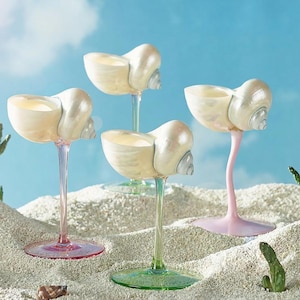 Verre à vin naturel en coquillage, verres à martini coquillage, cadeau d'anniversaire, enterrement de vie de jeune fille