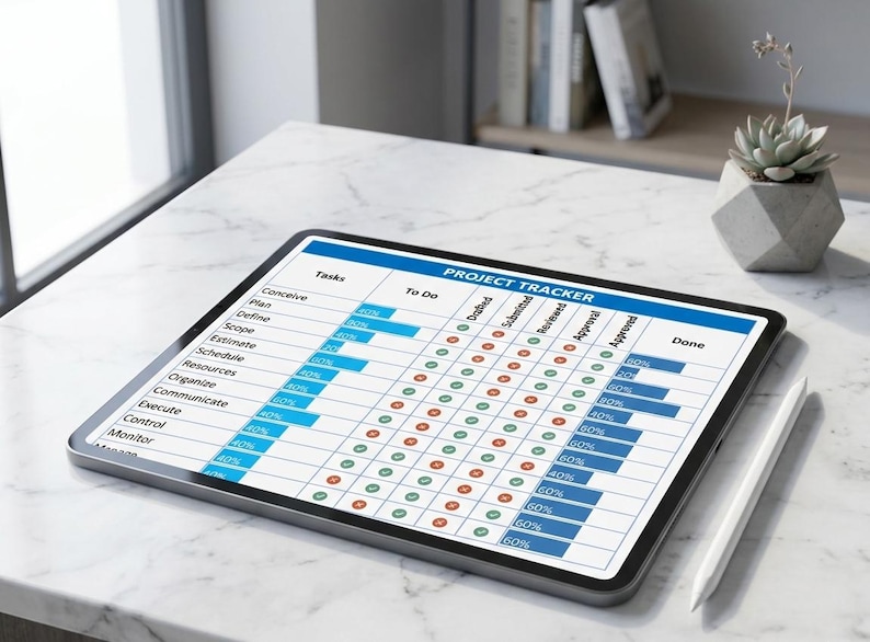 Project Tracker Excel & Google Sheets Template | Task Management ...