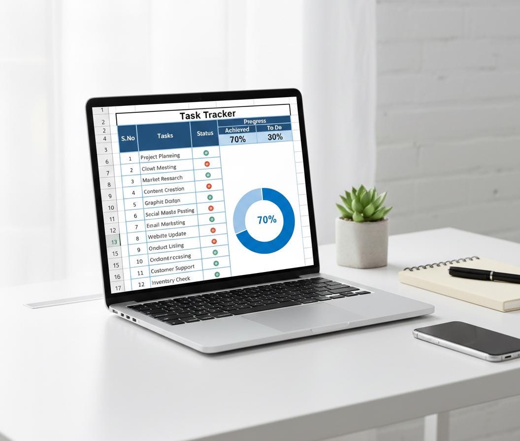 Task Tracker Excel Template | Project Management Spreadsheet | Daily ...
