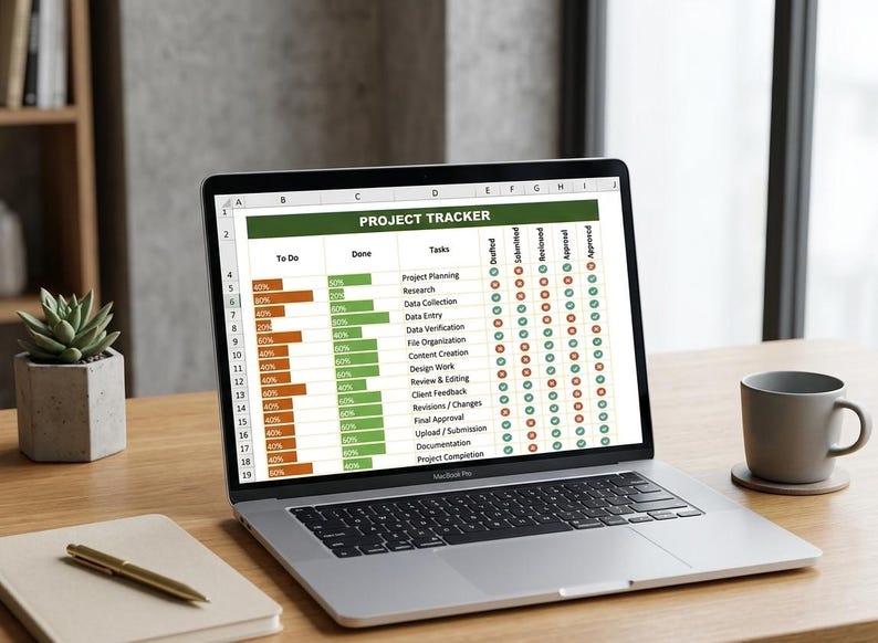 Project Tracker Excel Template, Task Management, Google Sheets (digital ...