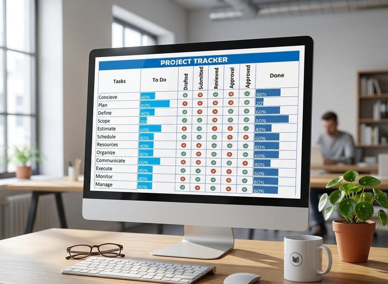 Project Tracker Excel & Google Sheets Template | Task Management ...