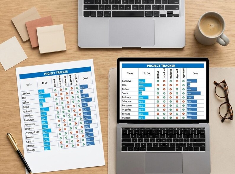Project Tracker Excel & Google Sheets Template | Task Management ...