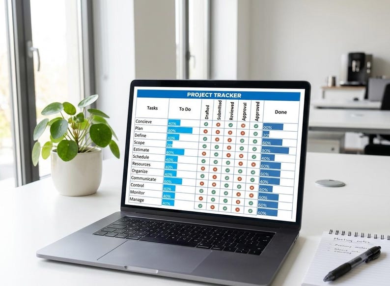 Project Tracker Excel & Google Sheets Template | Task Management ...