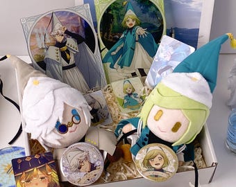 Witch Hat Atelier Qifrey and CoCo Plush Gift Box |  17cm / 6.69 inches Doll,with Standee, Keychain & Badge, Perfect Birthday Present