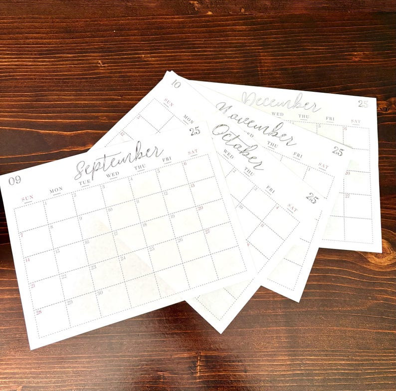2025-2026 Printable Calendar Bundle: Blank, Federal Holidays ...