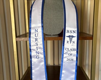 Nursing graduation stole BSN RN grad sash class of 2026