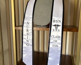 Nursing graduation stole BSN RN grad sash class of 2026