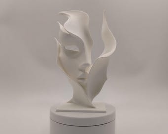 Minimalist sculpture, modern abstract art figurine, office desk decor, hand-finished home statue