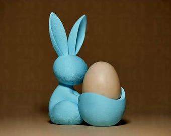 Easter Egg Holder Bunny Figurine 3D Printed, Matte PLA