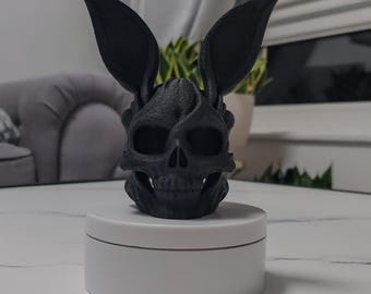 Creepy Bunny Skull Decor - Gothic Home & Oddities - 3D Printed Rabbit Sculpture