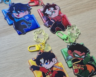 Batfam Keychains Batfam DC Comics Batgirls Nightwing Red Hood Robins