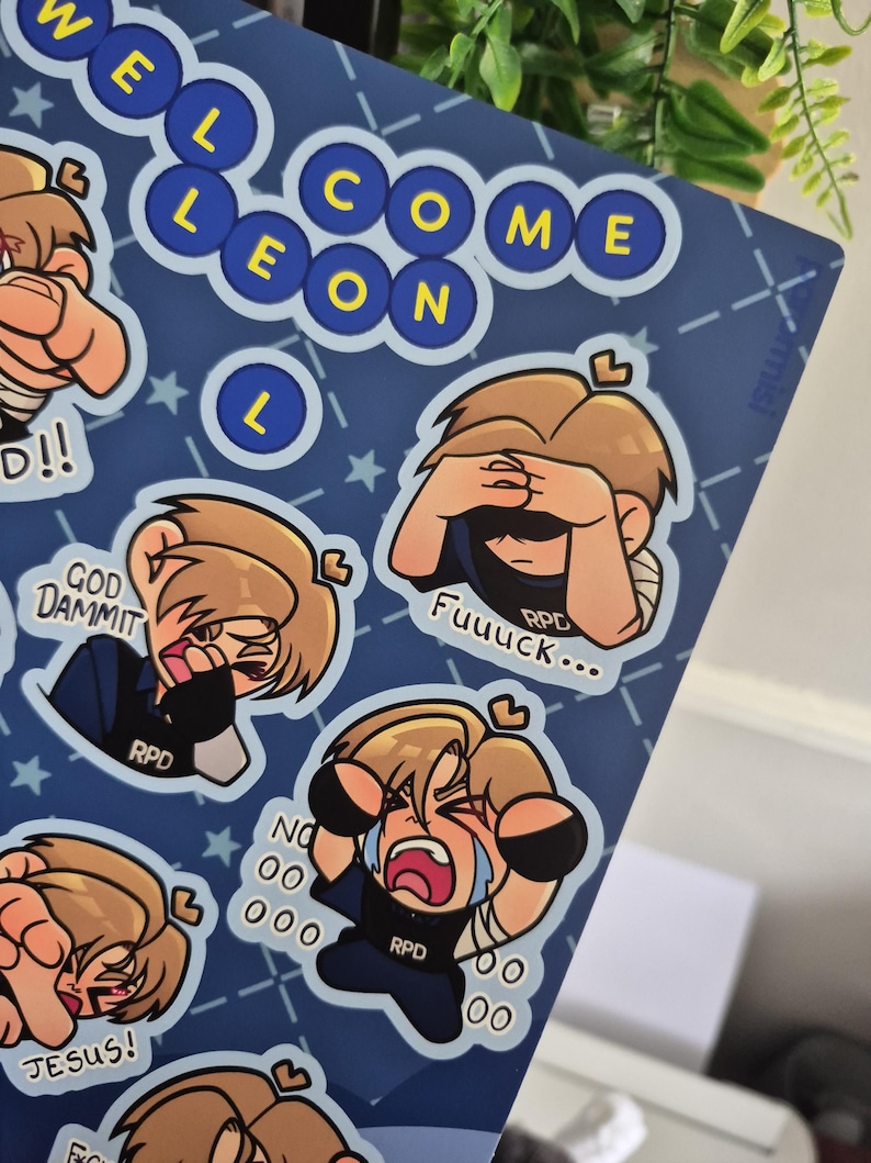 Resident Evil 2 Leon S Kennedy Sticker Sheet A5, RE2, RE4, RE9 Raccoon ...