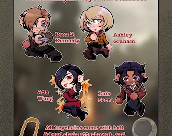 Resident Evil 4 Acrylic Keychain Standees RE4 Leon Kennedy Ada Wong Luis Serra Ashley Graham