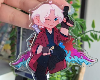 Portachiavi con ali battenti Devil May Cry DMC Dante Vergil Nero e foglio di adesivi A5