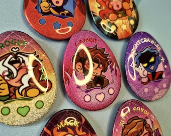 X-Men Tamagotchi Badges X Men 97 Rivals Romy Rogue Gambit Cyclops Nightcrawler Magik Kitty Pryde Phoenix Jean Grey