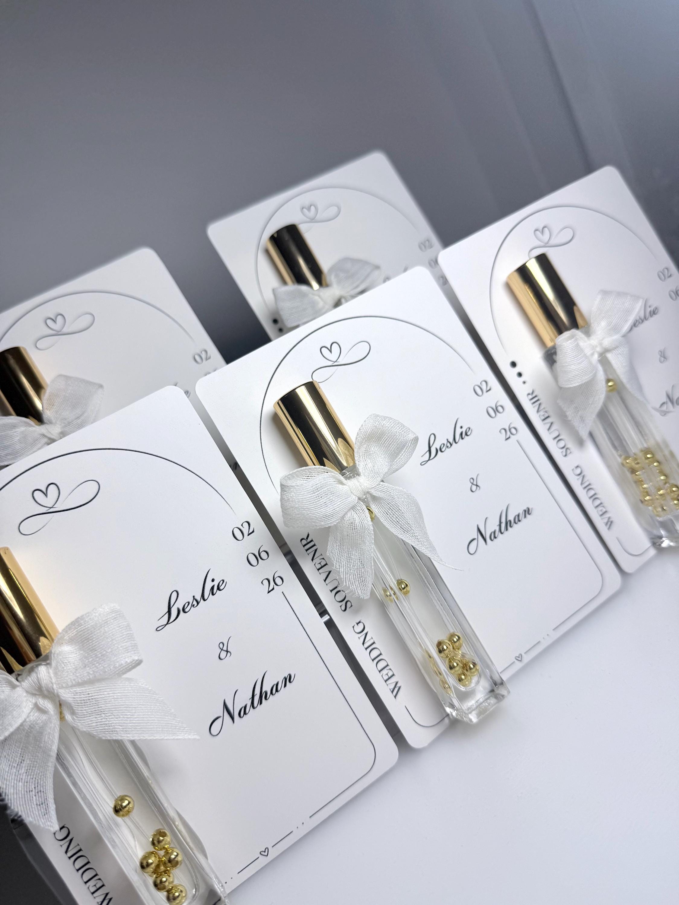 Personalized Wedding Favors Perfume Bottle With Gold Pearls for Guests ...