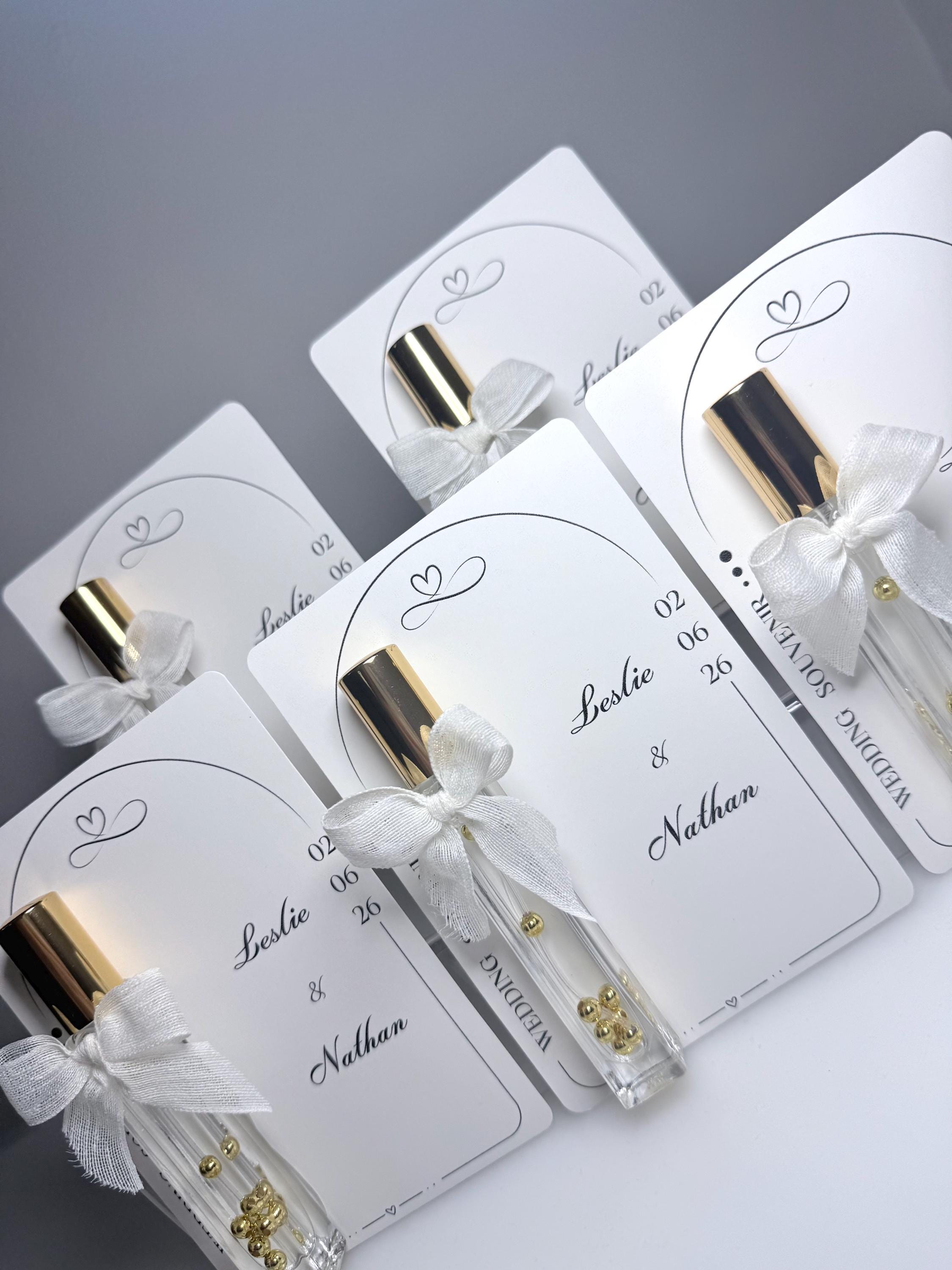 Personalized Wedding Favors Perfume Bottle With Gold Pearls for Guests ...