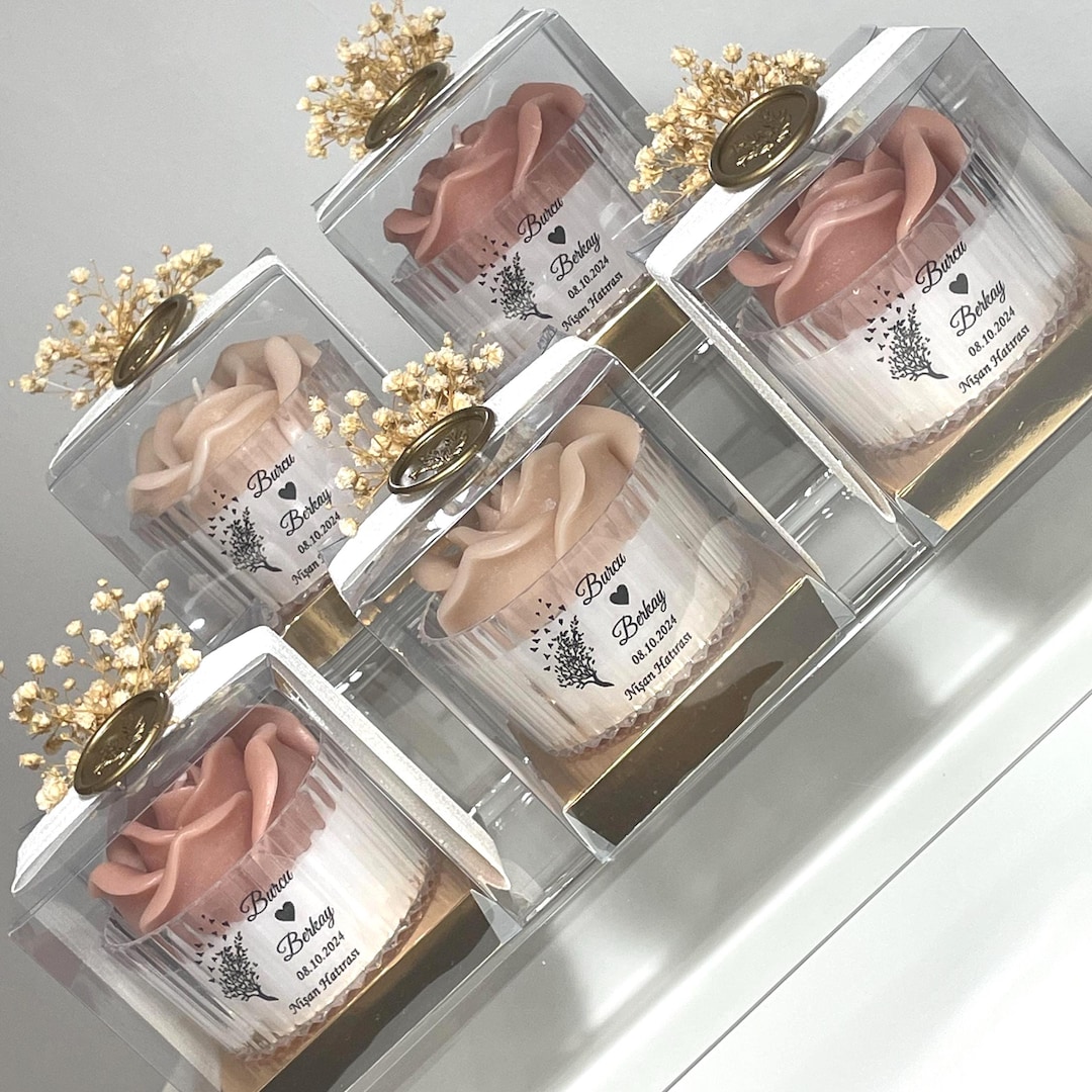 Personalized Rose Candle Wedding Favors for Guests, Bulk Engagement ...