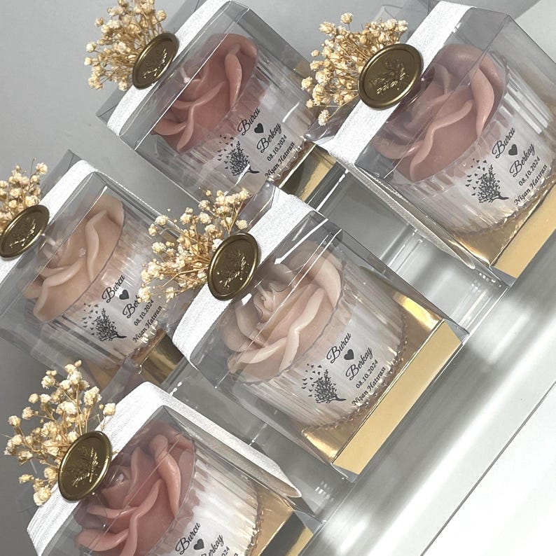 Personalized Rose Candle Wedding Favors for Guests, Bulk Engagement ...