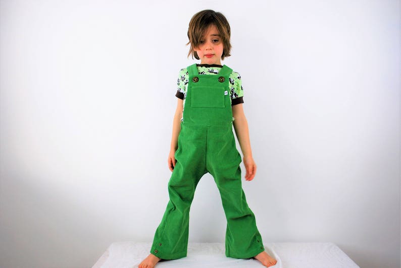 Kids green overalls dungarees kids unisex clothing Autumn fall Etsy