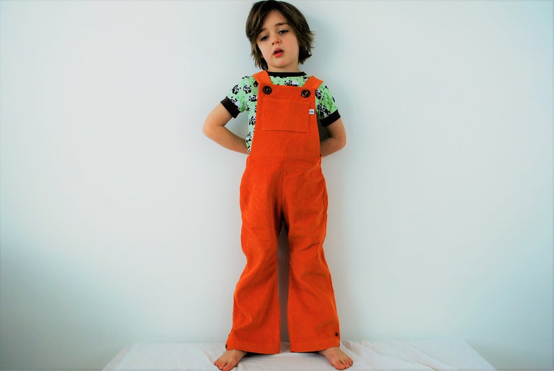 Orange Kids overalls dungarees childrens cotton corduroy Etsy