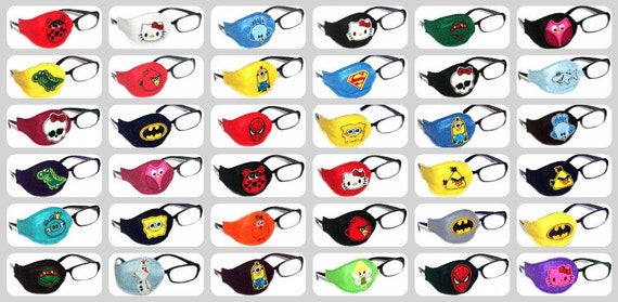 Kids and Adults Orthoptic Eye Patch For Amblyopia Lazy Eye Occlusion Therapy Treatment Design #29 Snowman on blue
