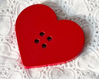 Heart-shaped sewing weight in powder-coated stainless steel | Pattern weights | Sewing accessory | Sewing gift