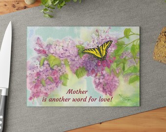 Mother's Day Butterfly Cutting Board | Floral Butterfly Kitchen Decor