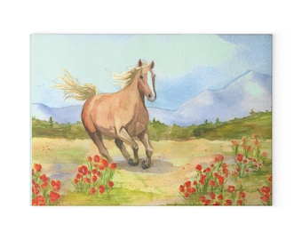 Running Horse Glass Cutting Board in two sizes