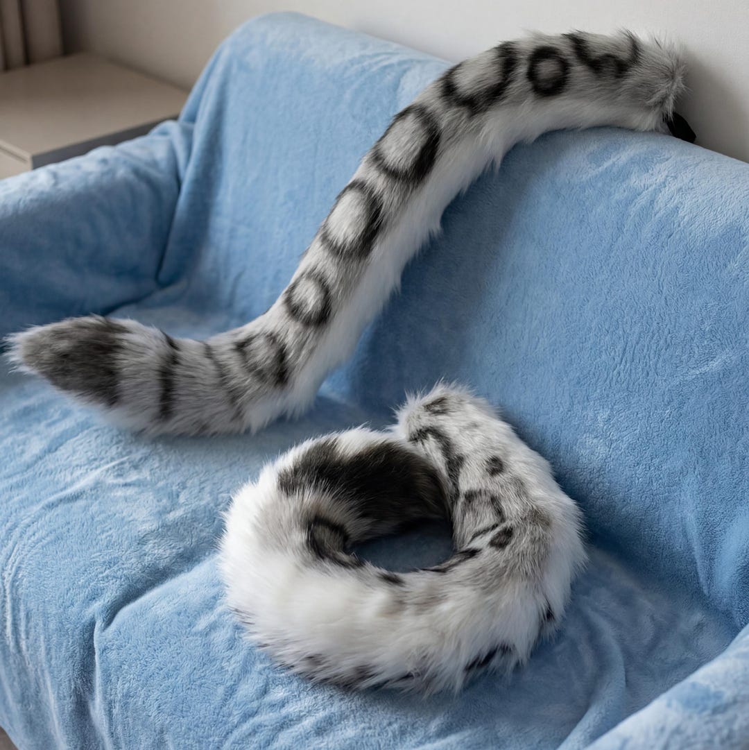 Handgefertigter realistischer Leopardenschwanz, Fursuit Cat Tail ...