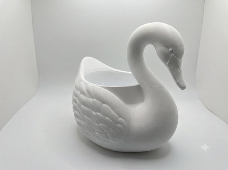 Eleganter Schwan Blumentopf – 3D Gedruckte Schwan Vase – Moderne Dekoration – Minimalistische Pflanzvase – Geschenkidee image 5