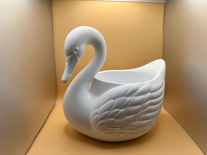Eleganter Schwan Blumentopf – 3D Gedruckte Schwan Vase – Moderne Dekoration – Minimalistische Pflanzvase – Geschenkidee image 10