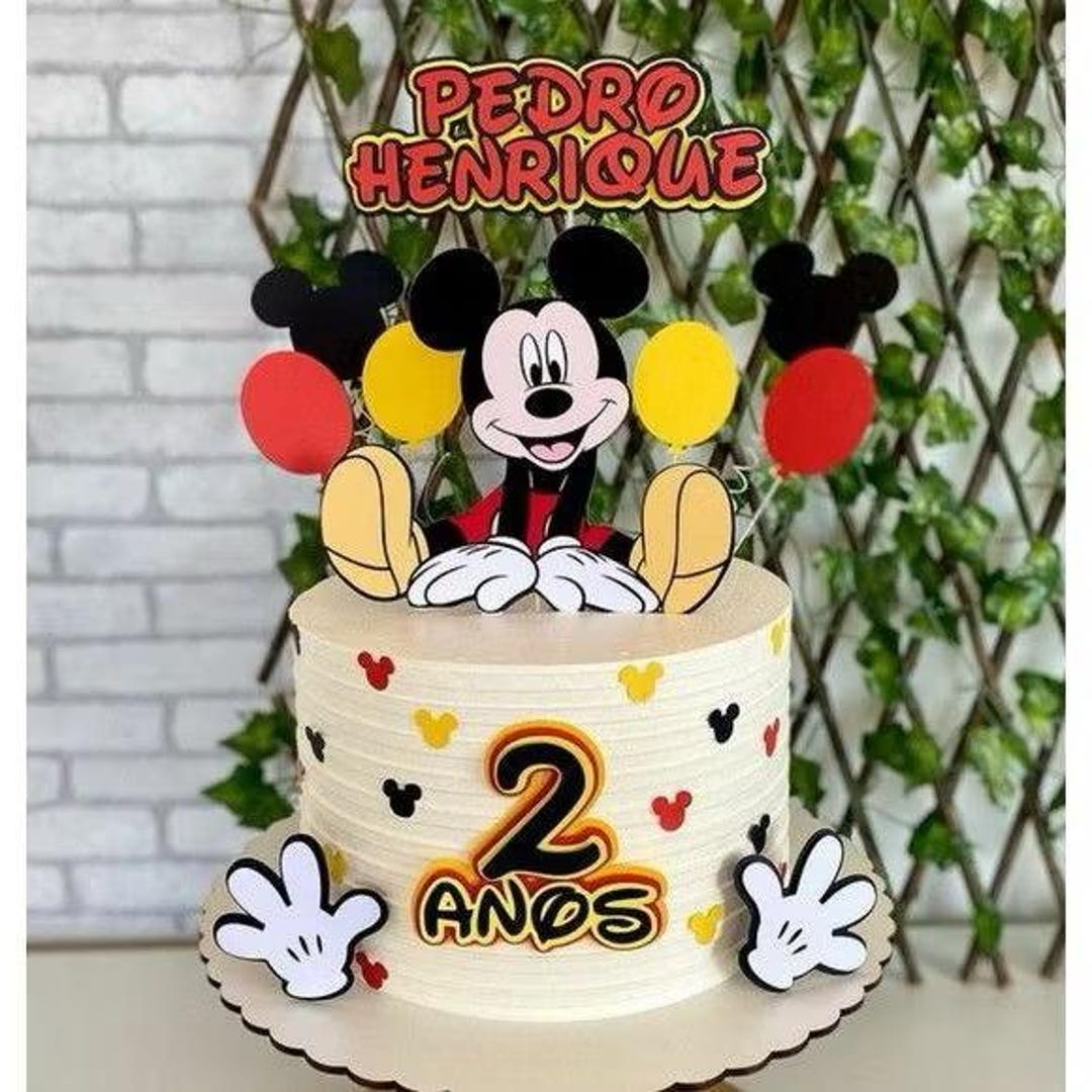 Mickey Rey Topper Mickey Mouse Personalized Cake Topper | Mouse Mickey Cake Topper ...