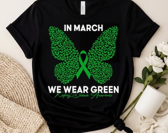 Kidney Disease Awareness Shirt, Kidney Support Tee, Kidney Disease Shirt, Kidney Transplant Tee, Butterfly Green Ribbon, Warrior Kidney Tee
