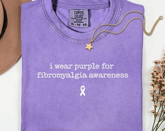 Fibromyalgia Awareness Comfort Colors Shirt, In May We Wear Purple Fibromyalgia Awareness Tee, Purple Ribbon Shirt, Fibromyalgia Warrior Tee