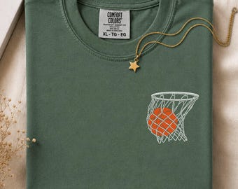 Basketball Shirt Comfort Colors® Minimalist Basketball Tee, Basketball Fan Shirt, Basketball Season, Basketball Lover Gift Basketball Player